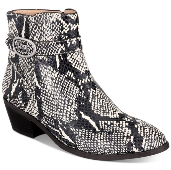 Coach Dylan Booties New Snakeskin Leather 9.5 NIB - Picture 2 of 7
